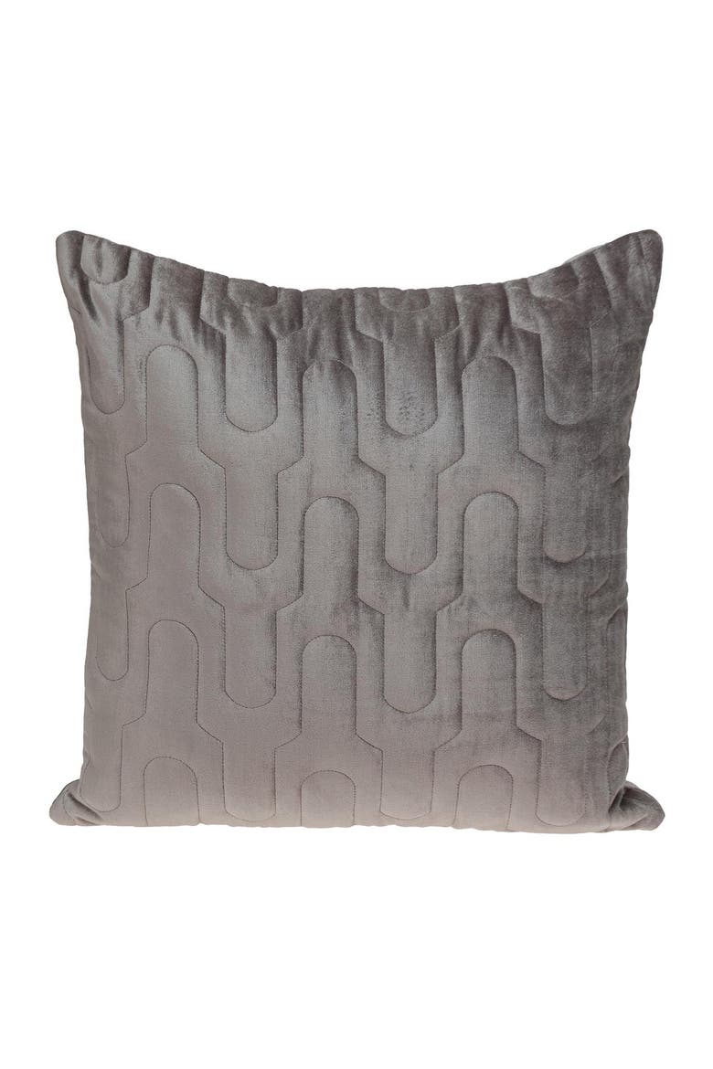 Basil Quilted Velvet Throw Pillow, Main, color, TAUPE