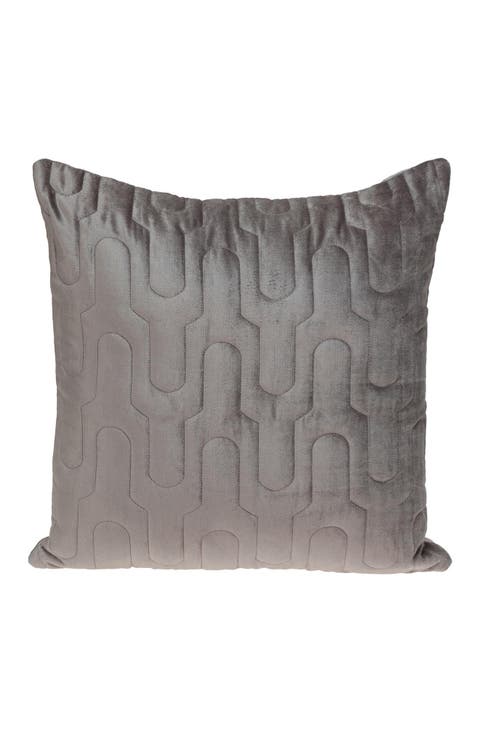 Basil Quilted Velvet Throw Pillow