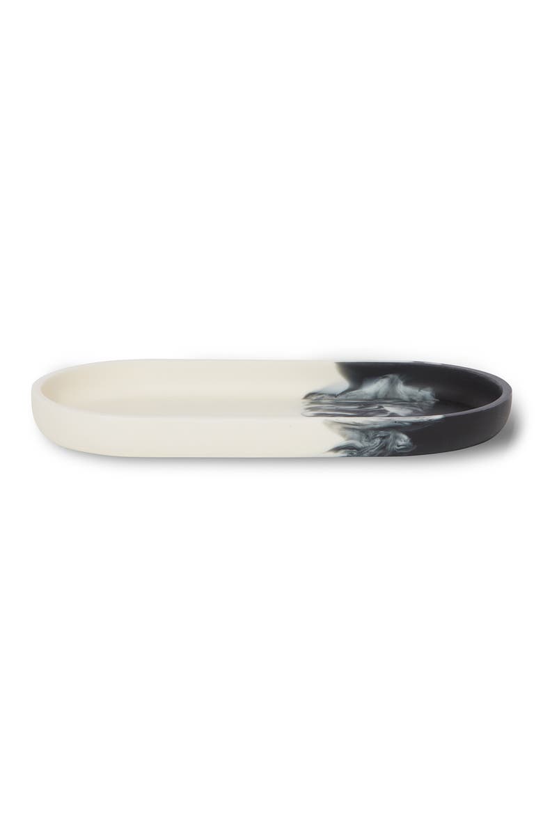 Ombré Amenity Tray, Main, color, WHITE/ BLACK