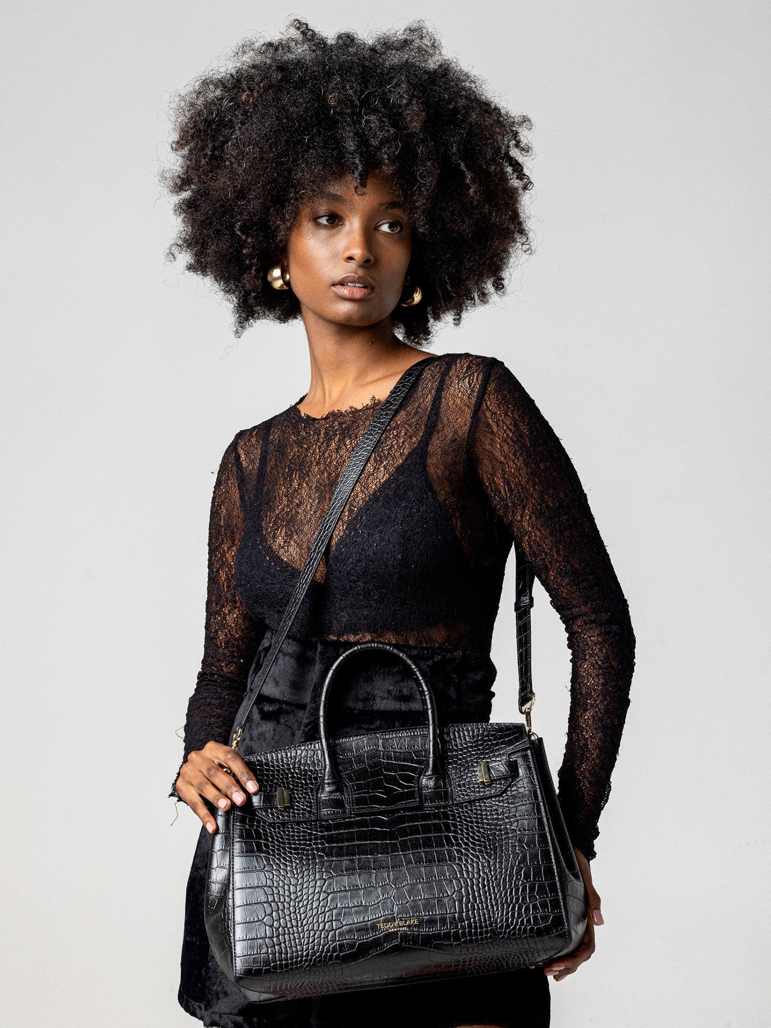 Teddy Blake Gigi Croco  13", Alternate, color, Black