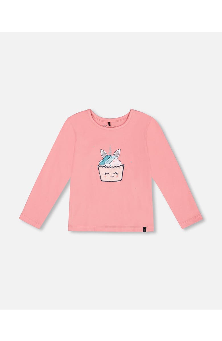 Deux par Deux Girl's Organic Cotton T-Shirt With Print Pink, Main, color, 