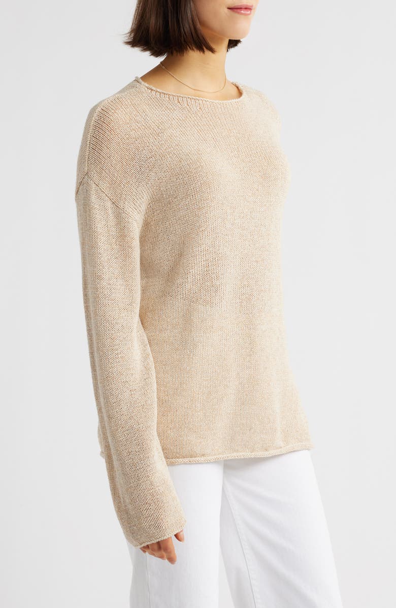 Rails Evangeline Cotton & Linen Blend Sweater, Alternate, color, Natural