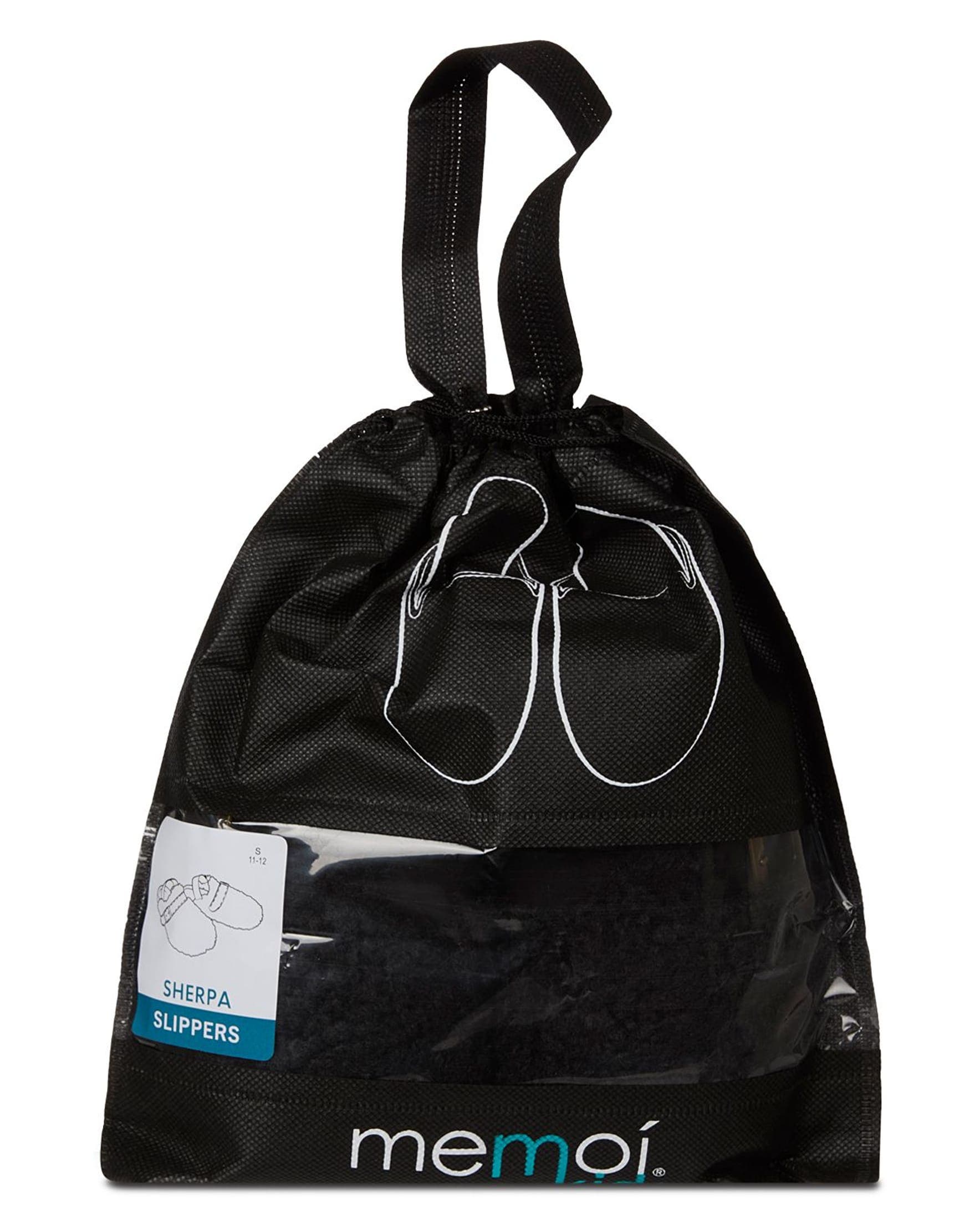 MeMoi Teddy Faux-Ankle Strap Slipper, Alternate, color, Black