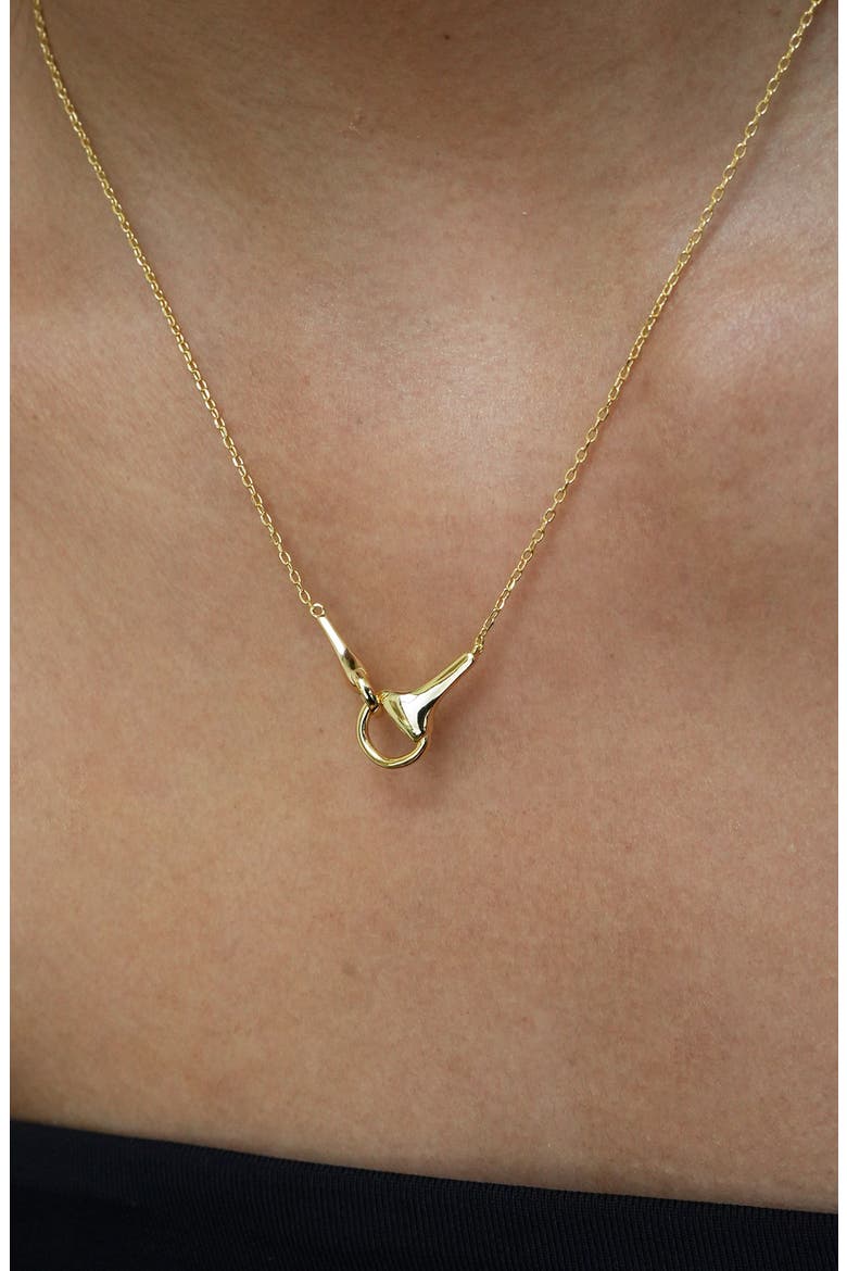 Equestrian Interlocking Pendant Necklace, Alternate, color, GOLD