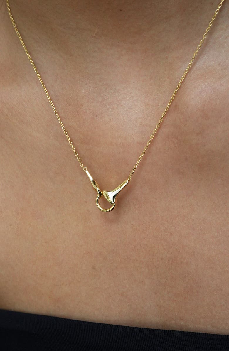 Argento Vivo Sterling Silver Equestrian Interlocking Pendant Necklace, Alternate, color, Gold