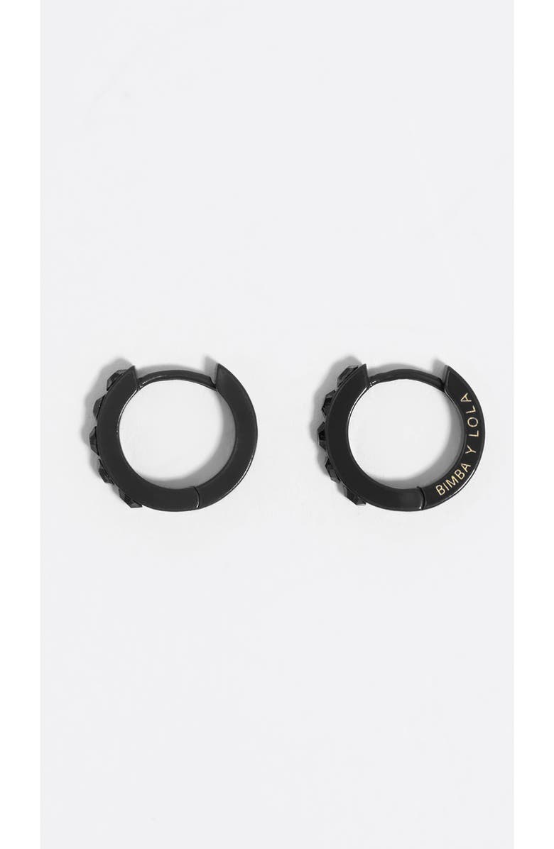 Bimba y Lola Hoop Crystals Earrings, Main, color, Black