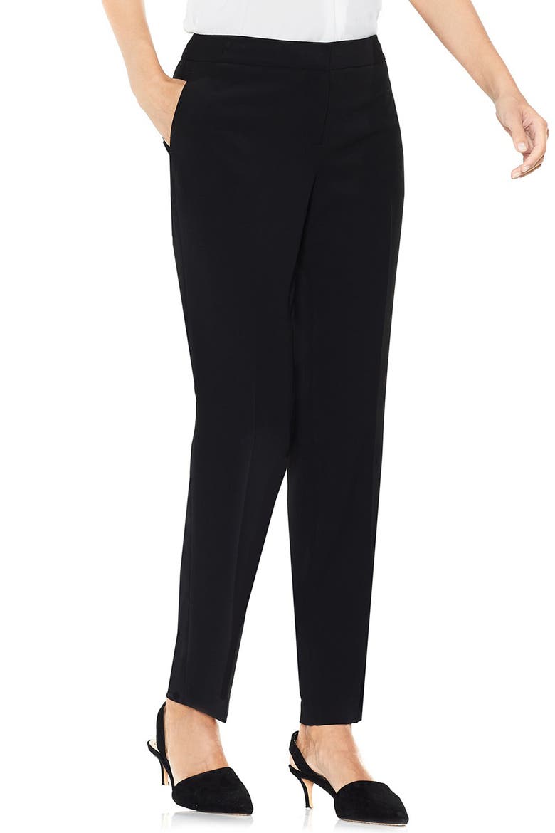 Textured Skinny Ankle Pants, Main, color, RICH BLACK