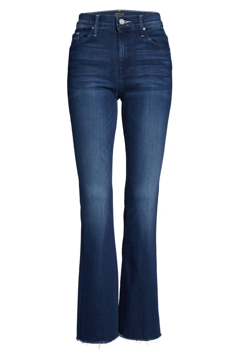 The Weekend High Waist Fray Hem Flare Jeans, Alternate, color, TONGUE AND CHIC