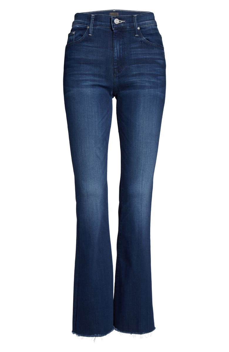 MOTHER The Weekend High Waist Fray Hem Flare Jeans, Alternate, color, 