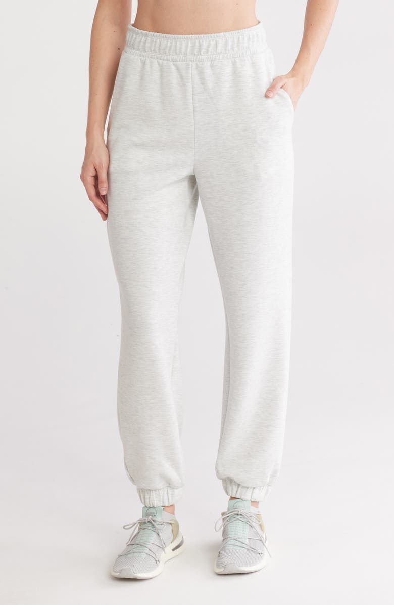 90 DEGREE BY REFLEX Anywhere Scuba Knit Joggers, Main, color, Heather Light Grey