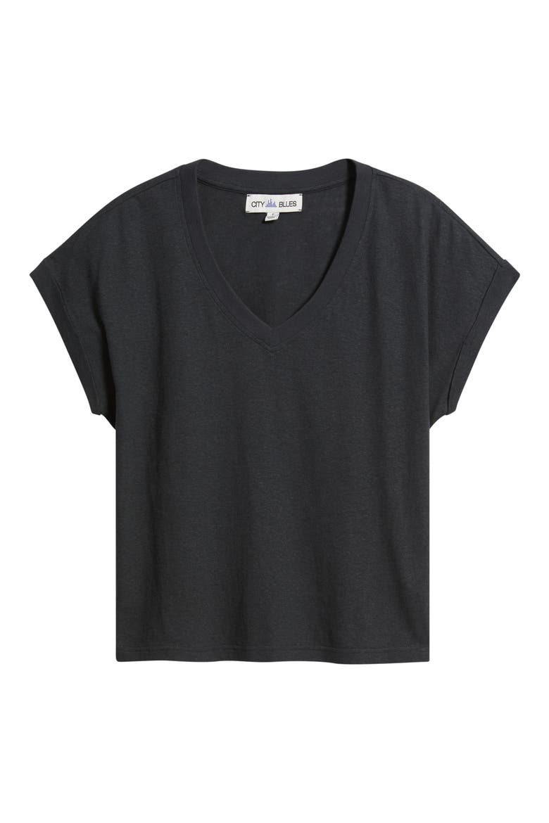 V-Neck T-Shirt, Alternate, color, BLACK