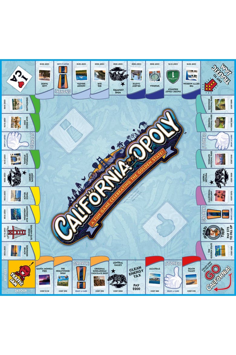 California Opoly Board Game, Alternate, color, Multicolored