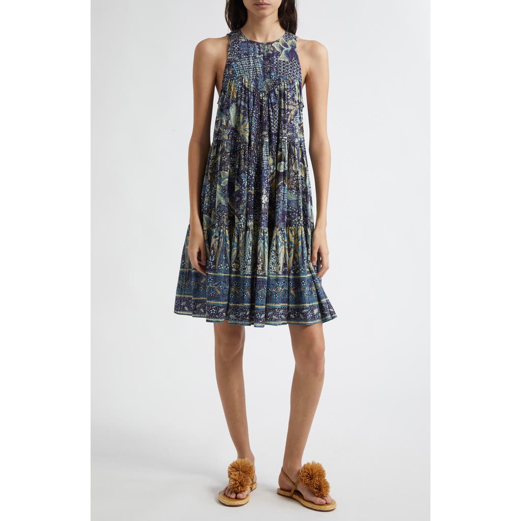 Shop Ulla Johnson Mari Cotton Blend Trapeze Dress In Portofino