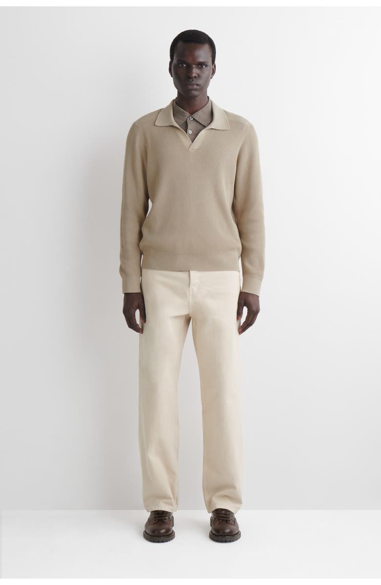 COS Cotton Polo Jumper, Alternate, color, Beige