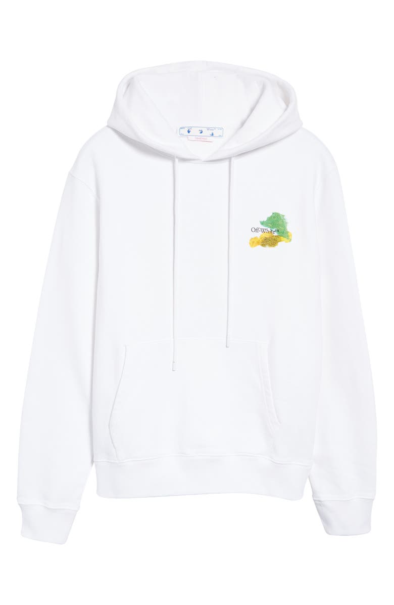 Off-White Brush Arrow Slim Fit Cotton Graphic Hoodie, Alternate, color,