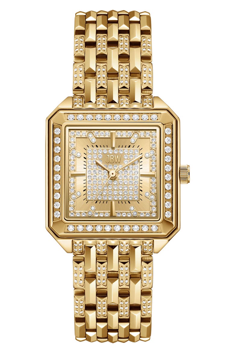 Astra Crystal Pavé Bracelet Watch, 29mm, Main, color, GOLD