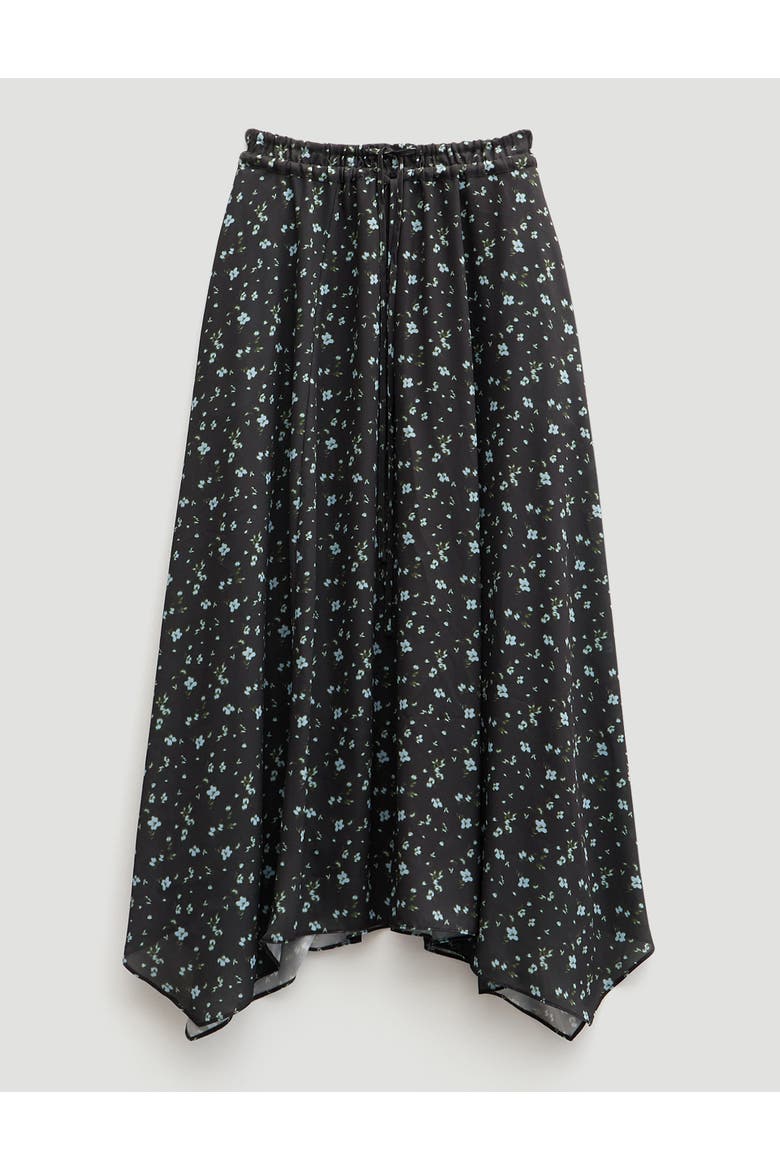 Kaia Chiffon Hanky Hem Skirt, Alternate, color, Ditsy Floral Black