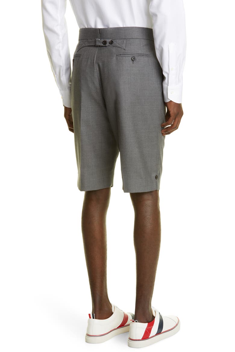 Men's Back Strap Flat Front Wool Shorts, Alternate, color, MEDIUM GREY