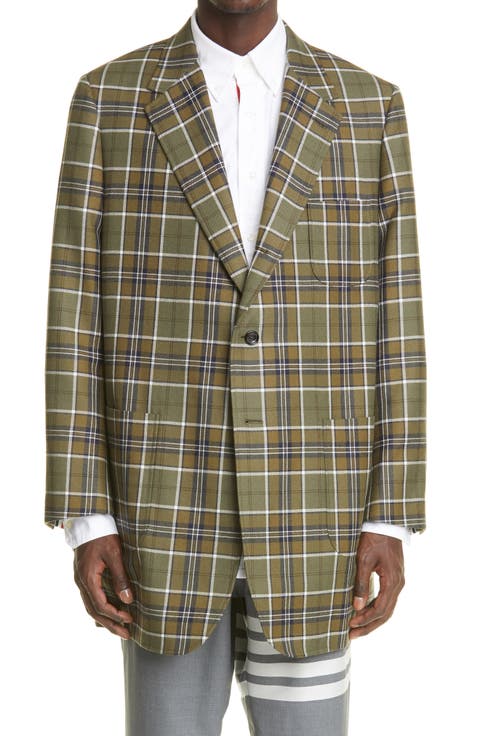 Sack Plaid Oversize Wool Sport Coat