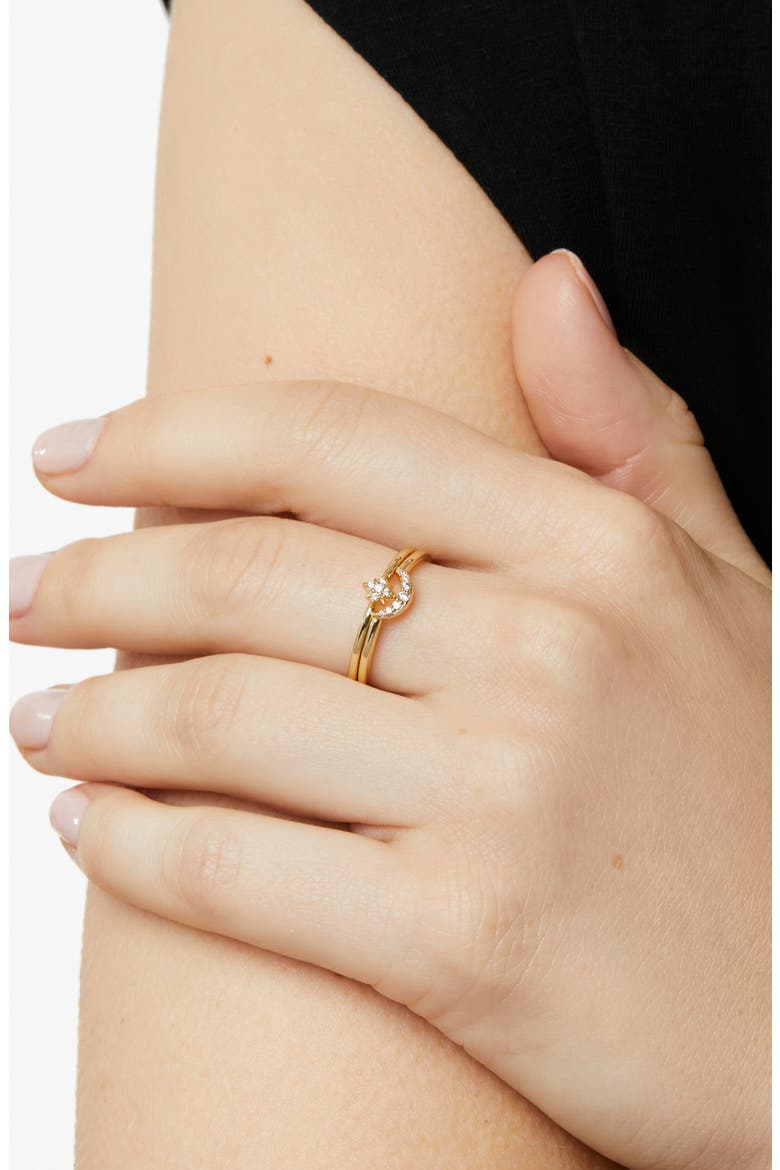 Moon and Star Rings - Sky Set, Alternate, color, Gold