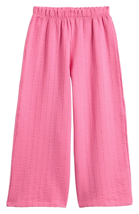 Kids' Textured Wide Leg Stretch Cotton Pants (Baby, Toddler & Little Kid)