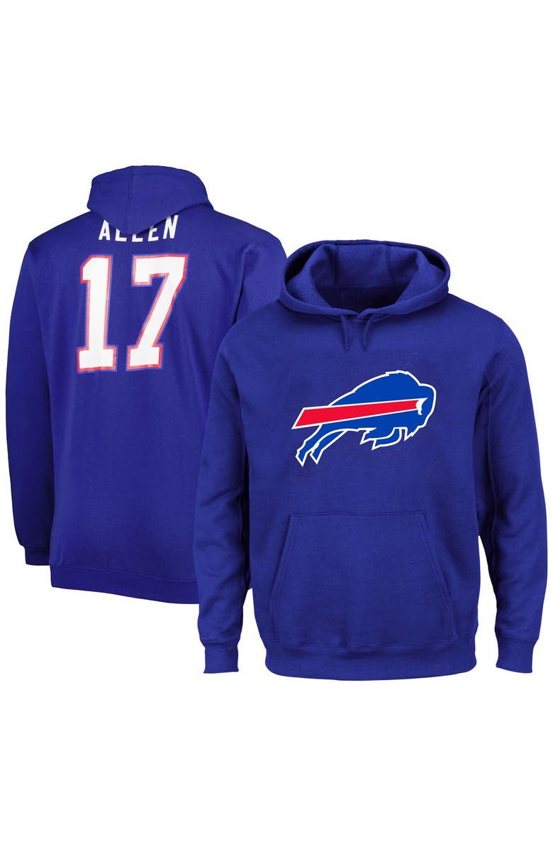 PROFILE Men's Fanatics Josh Allen Royal Buffalo Bills Big & Tall Fleece Name & Number Pullover Hoodie, Main, color, 