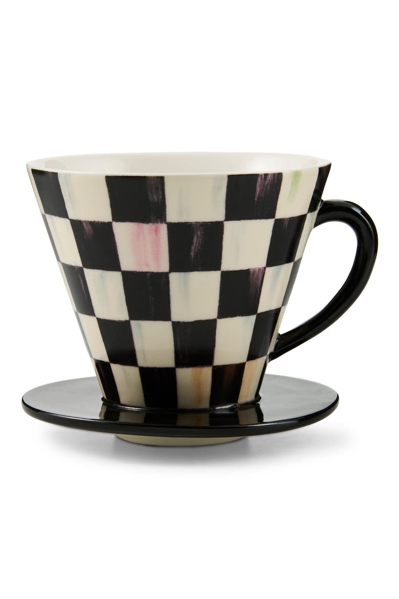 Courtly Check Coffee Pour Over, Main, color, BLACK