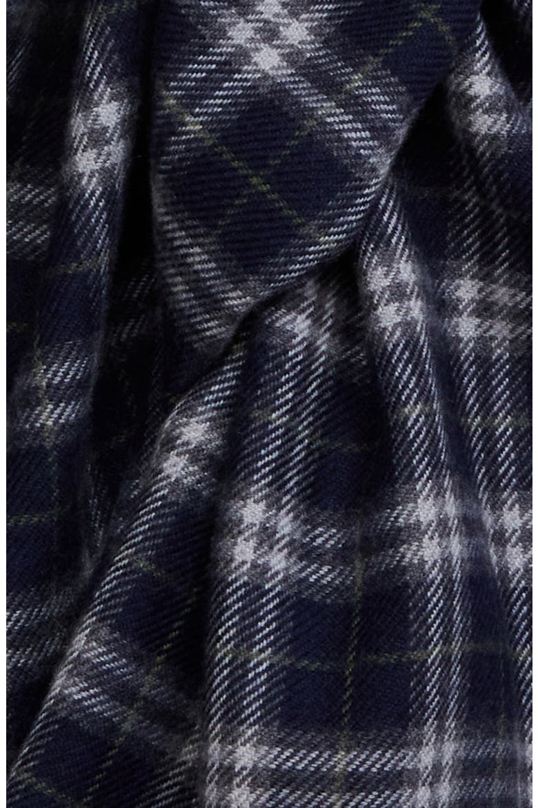 Reversible Check & Houndstooth Wool Scarf, Alternate, color, INDIGO