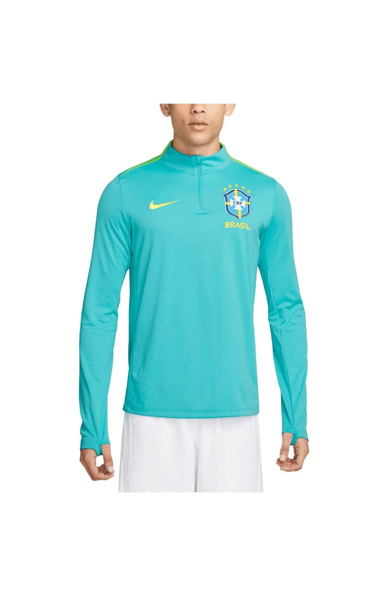 Nike Men's Nike Blue Brazil National Team 2024 Academy Pro Drill Performance Quarter-Zip Pullover Top, Main, color, Aqua