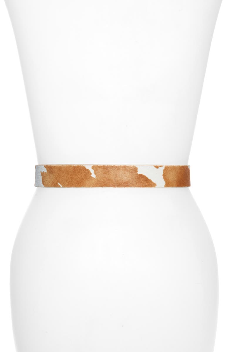 Madewell Cow Print Genuine Calf Hair Belt, Alternate, color,