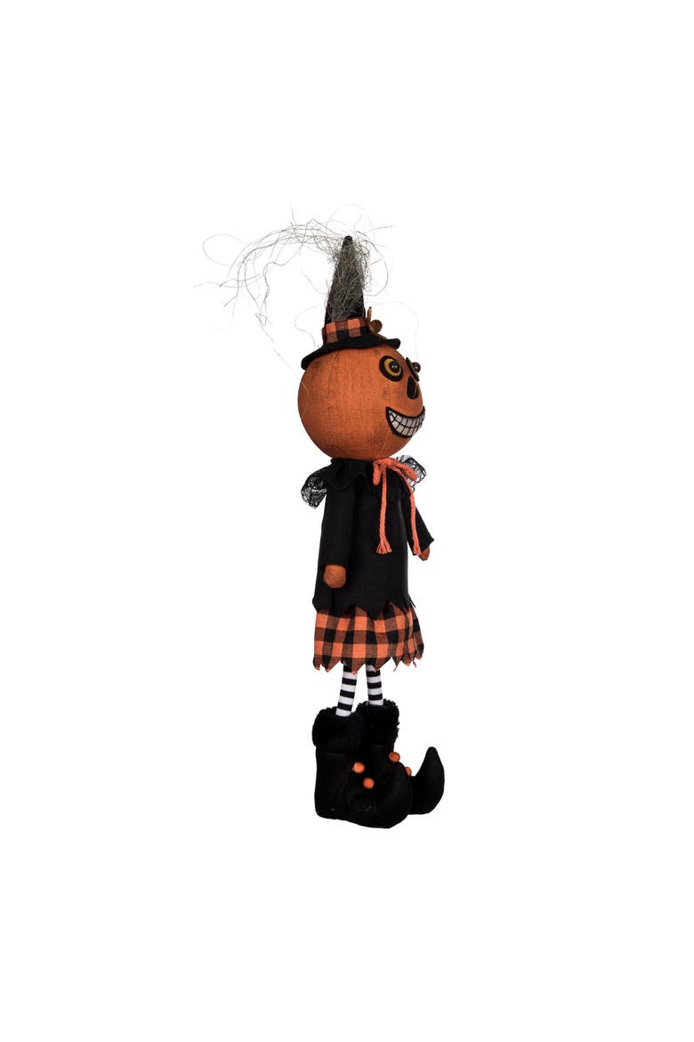 Jack O' Lantern Standing Vintage Halloween Folk Art Figurine 3.75", Alternate, color, Orange