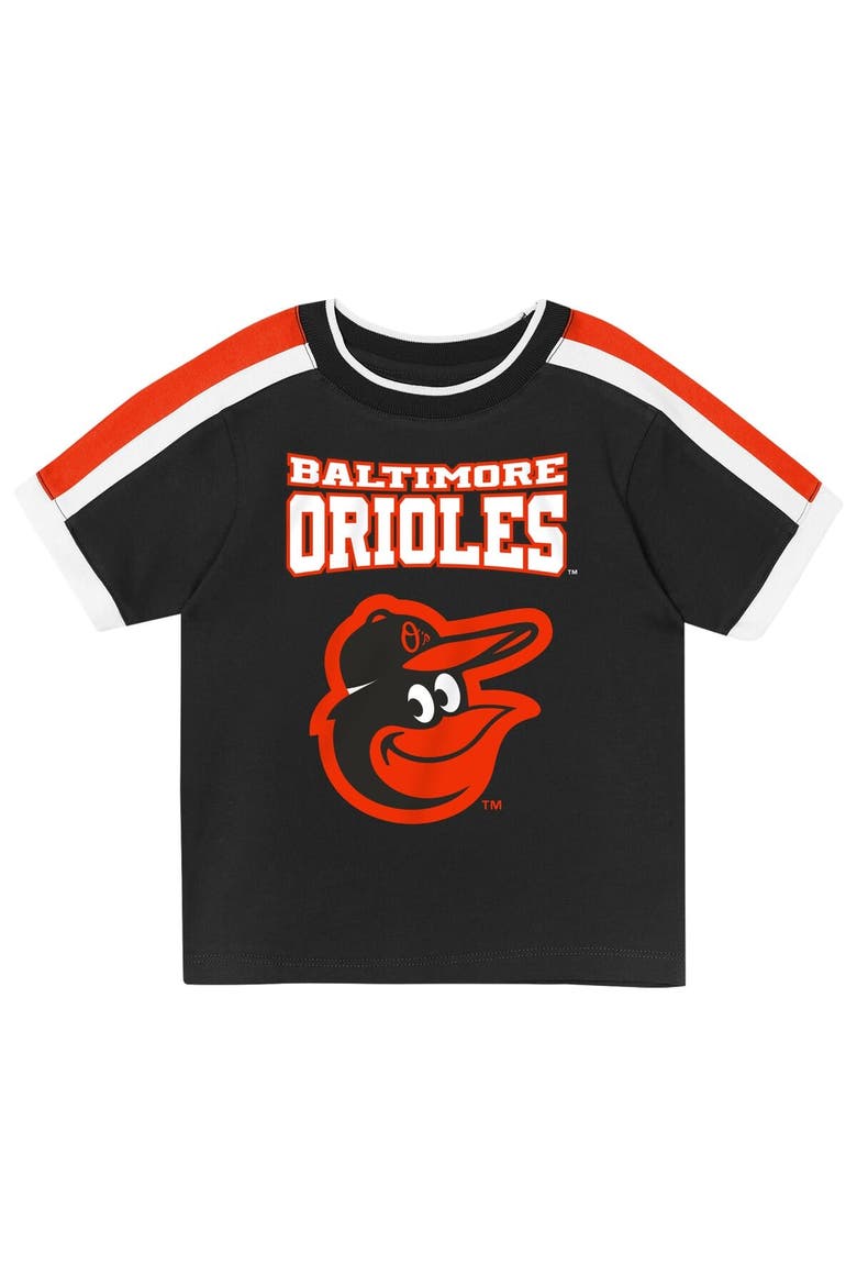Toddler Outerstuff Black Baltimore Orioles Ground Ball T-Shirt & Shorts Set, Alternate, color, Black