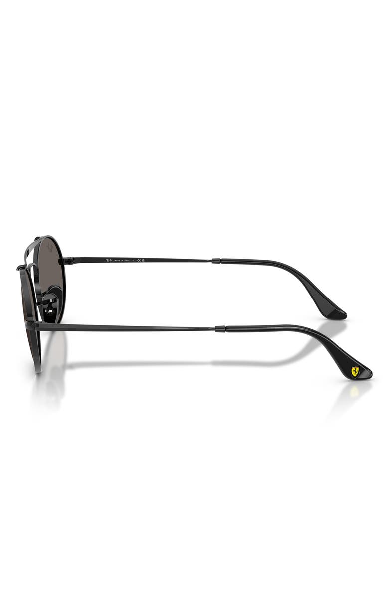 Ray-Ban 54mm Ferrari Oval Sunglasses, Alternate, color, Black / Dark Grey