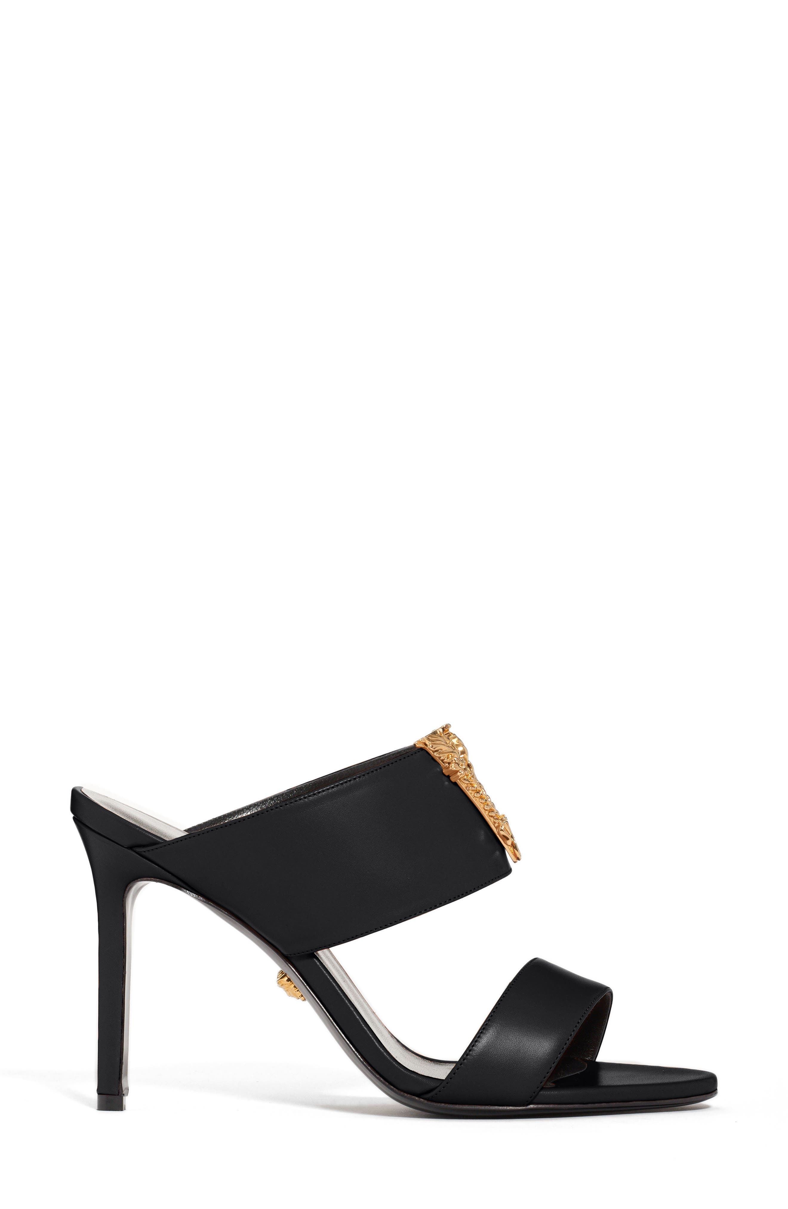 Versace V-Hardware Double Band Slide Sandal, Alternate, color, 