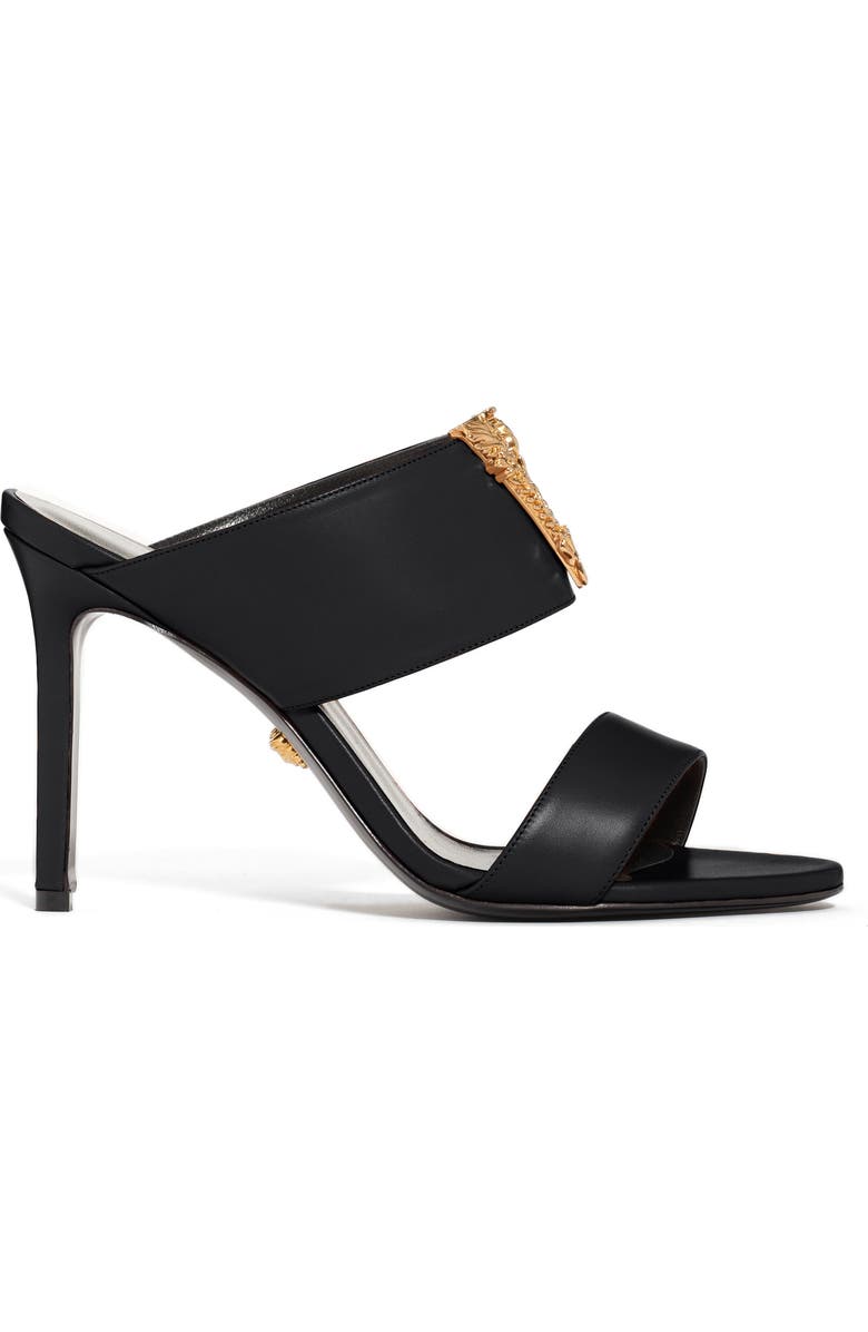 Versace V-Hardware Double Band Slide Sandal, Alternate, color,