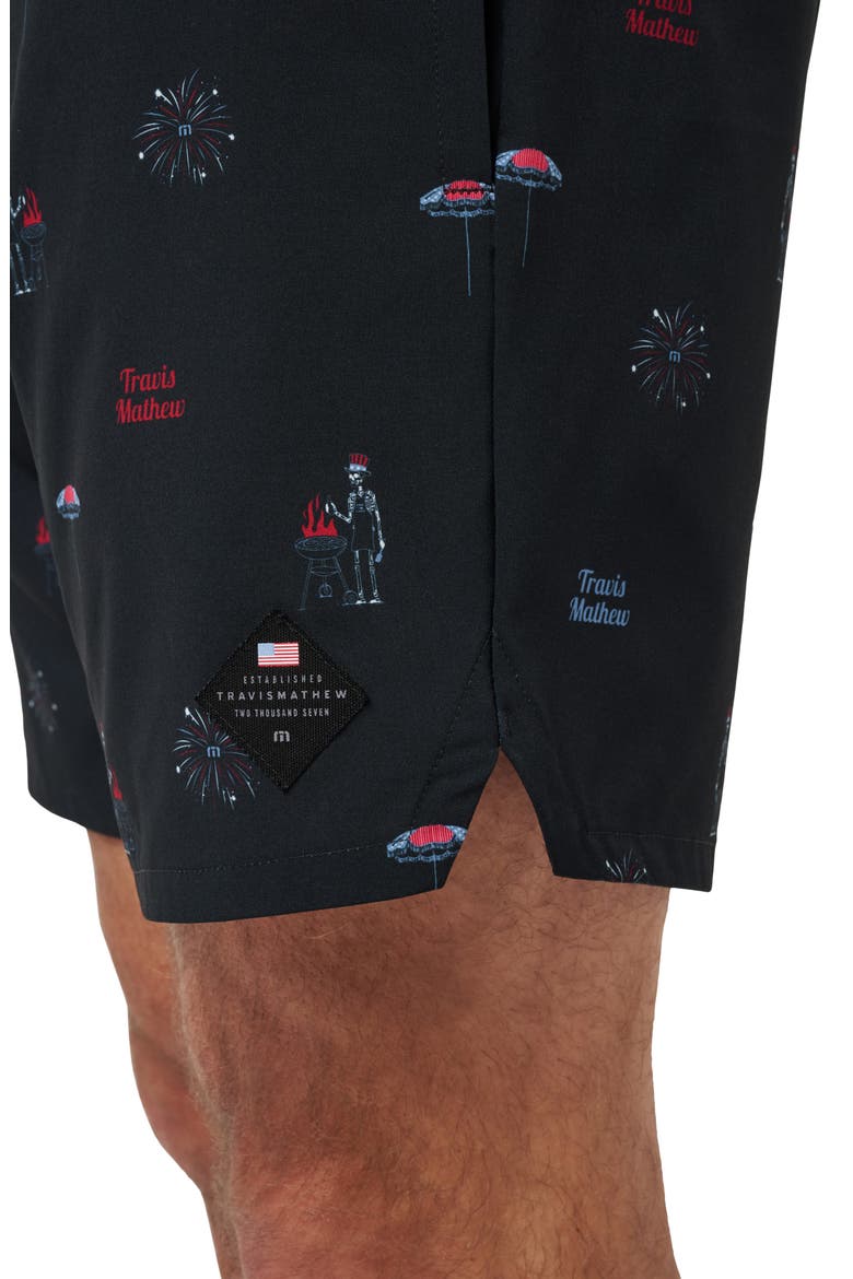 Red White & Booyah Board Shorts, Alternate, color, BLACK