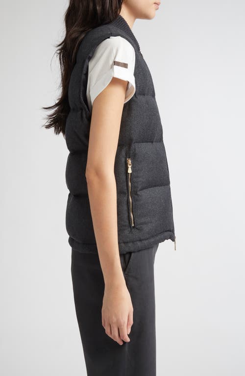 Eleventy Wool Blend Down Vest In White