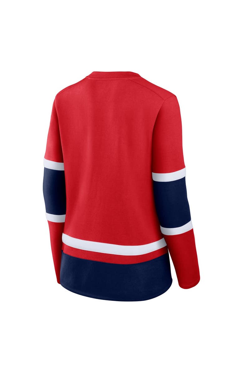 FANATICS Women's Fanatics Red Washington Capitals Prime Time Lace-Up Long Sleeve T-Shirt, Alternate, color, Red