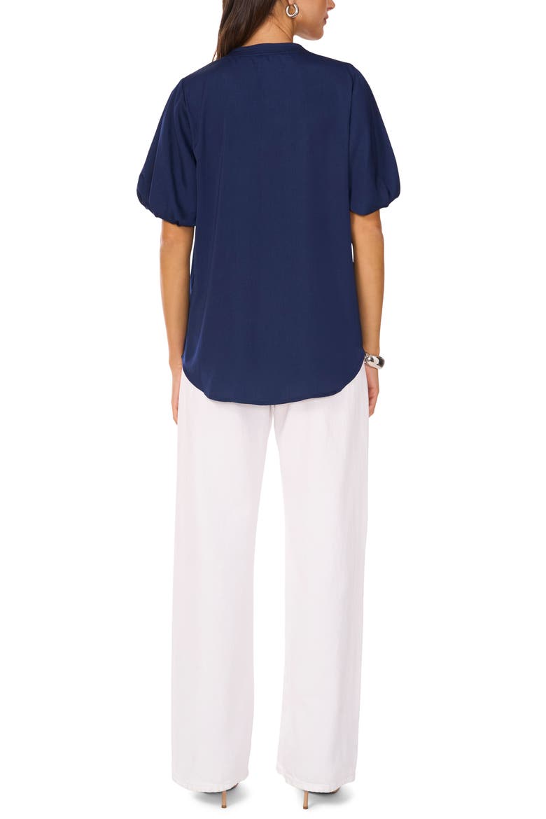 Hammered Satin Puff Sleeve Top, Alternate, color, CLASSIC NAVY