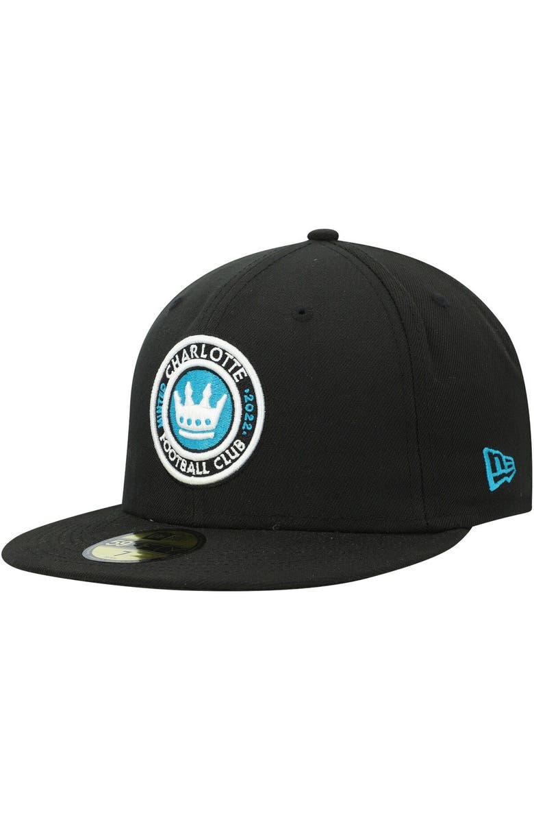 New Era Men's New Era Black Charlotte FC Primary Logo 59FIFTY Fitted Hat, Main, color, Black