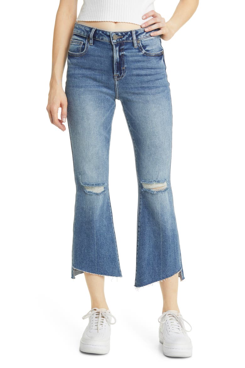 Happi Ripped Step Hem Crop Flare Jeans, Main, color, VINTAGE