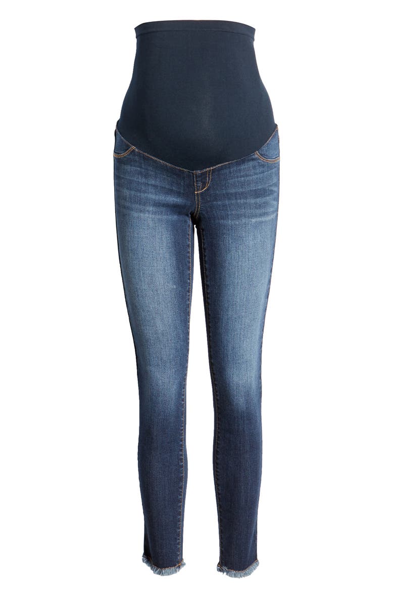 Fray Ankle Skinny Maternity Jeans, Alternate, color, LENNOX