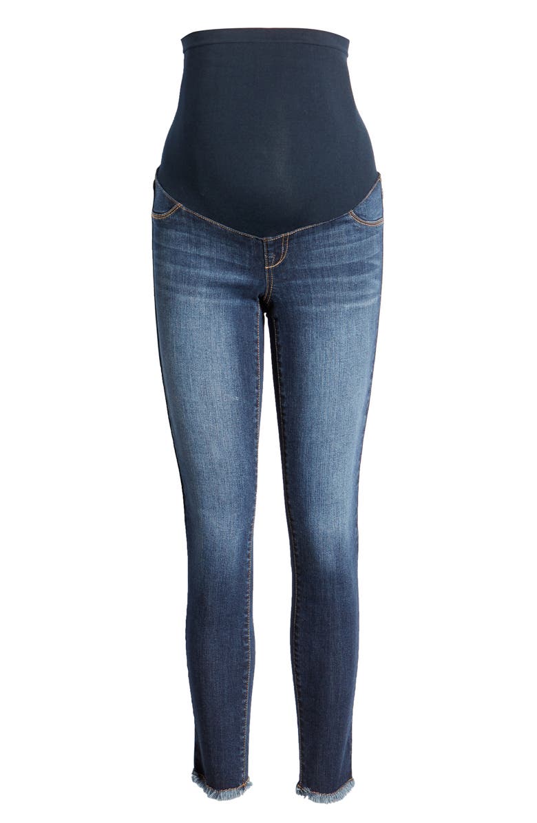 1822 Denim Fray Ankle Skinny Maternity Jeans, Alternate, color,