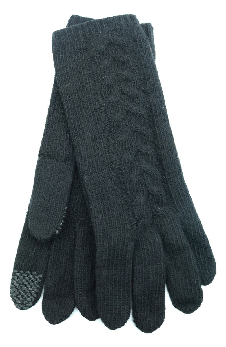 Portolano Cashmere Tech Gloves, Main, color, Black