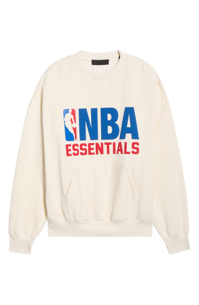 Fear of God Essentials x NBA Sport Fit Crewneck Sweatshirt, Alternate, color, Cream White
