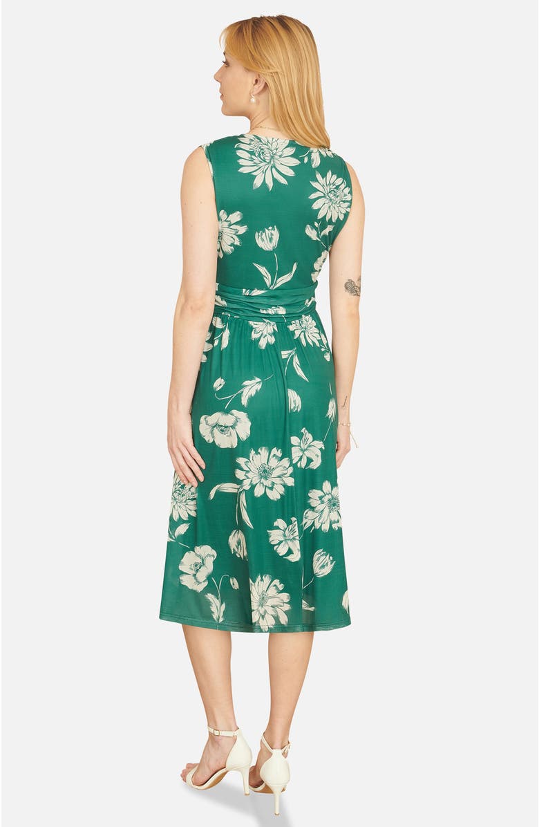 Yumi Floral Print Stretch Mesh Dress, Alternate, color, Green