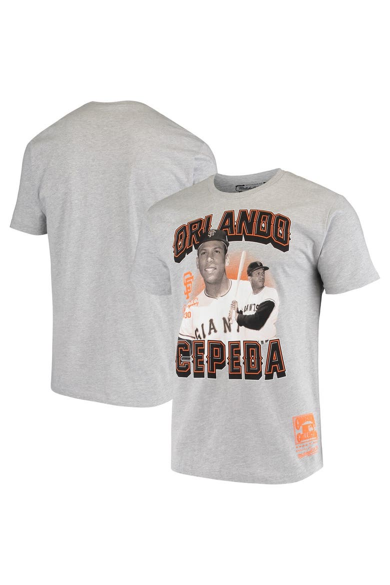 Men's Mitchell & Ness Orlando Cepeda Gray San Francisco Giants Name & Number T-Shirt, Main, color, Gray