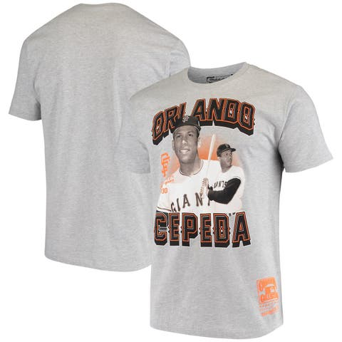 Men's Mitchell & Ness Orlando Cepeda Gray San Francisco Giants Name & Number T-Shirt