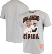 Mitchell & Ness Men's Mitchell & Ness Orlando Cepeda Gray San Francisco Giants Name & Number T-Shirt