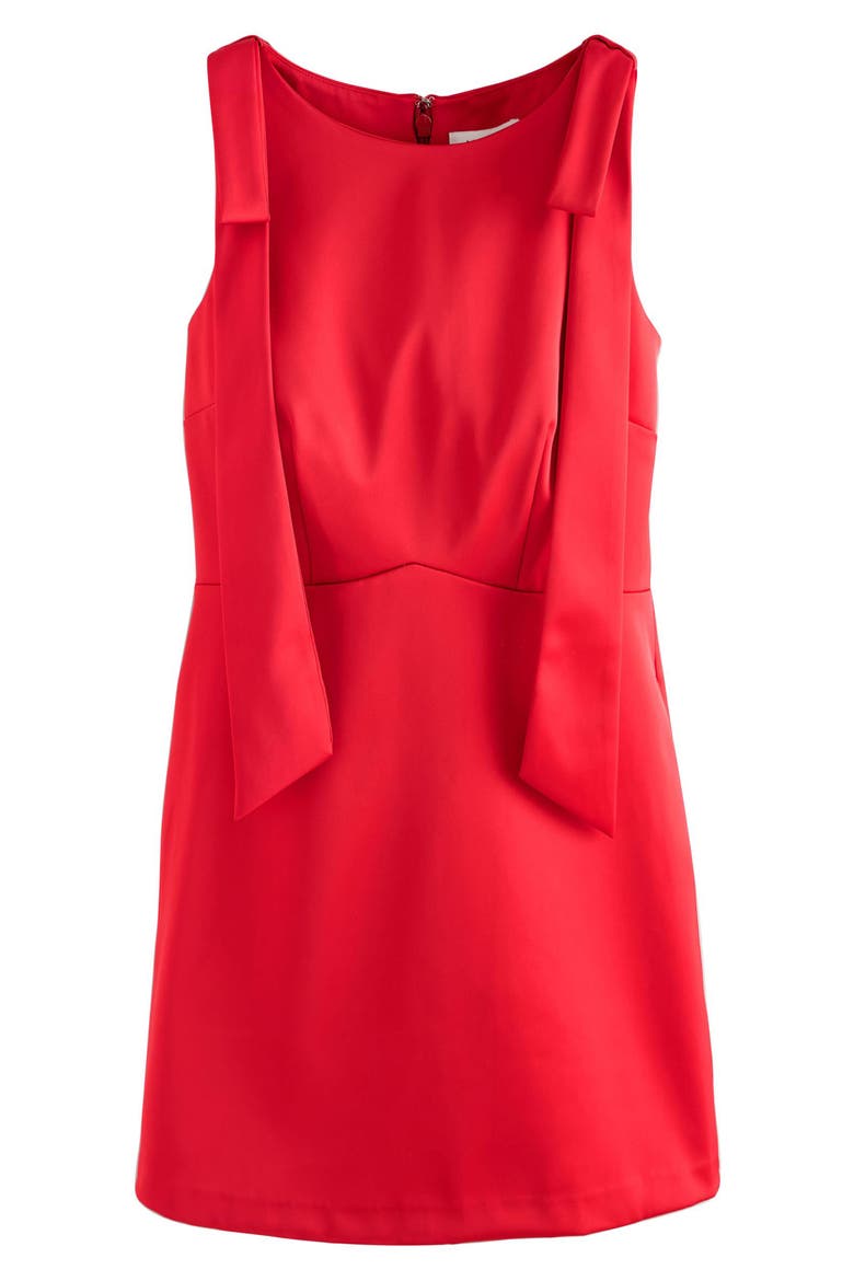 Satin Tie Detail Minidress, Main, color, RED